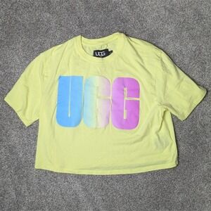 UGG Australia RTW Collection Short Sleeve Pattie Cropped Yellow Tee Womens Small